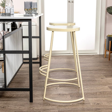 Hula 28.75" Modern Designer Iron Curved Backless Bar Stool